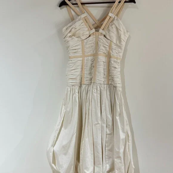 blue dress for baby girl Ulla Johnson // Beige & Black Tie Dye Dress – VSP Consignment main image 0